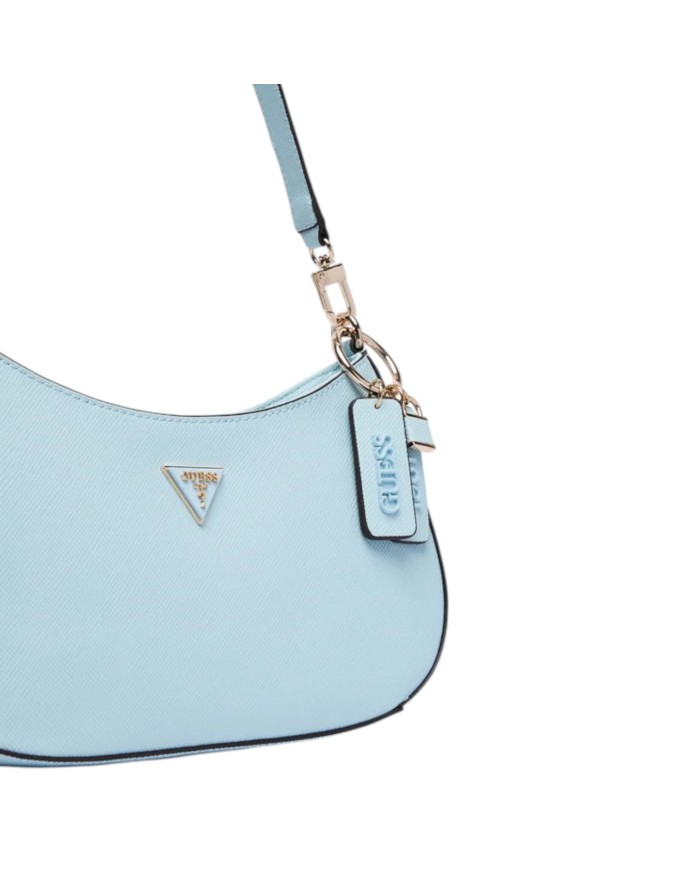 Tracolla Donna Guess Noelle II Saffiano Leather Grey Blue