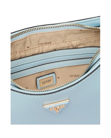 Tracolla Donna Guess Noelle II Saffiano Leather Grey Blue