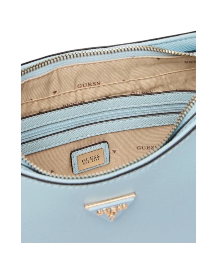 Tracolla Donna Guess Noelle II Saffiano Leather Grey Blue