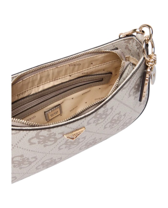 Tracolla Donna Guess Noelle II 4G Maxi Logo Leather Dark Taupe