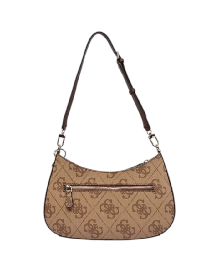 Tracolla Donna Guess Noelle II 4G Maxi Logo Leather Latte