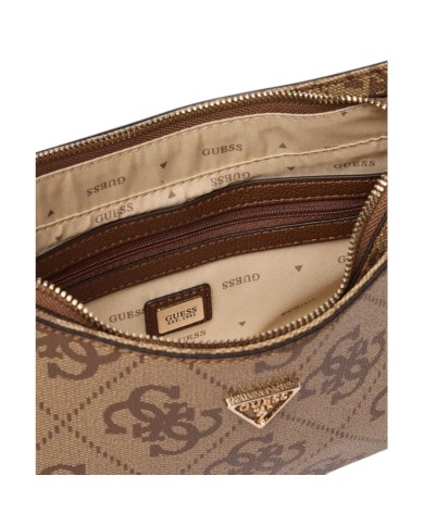 Tracolla Donna Guess Noelle II 4G Maxi Logo Leather Latte