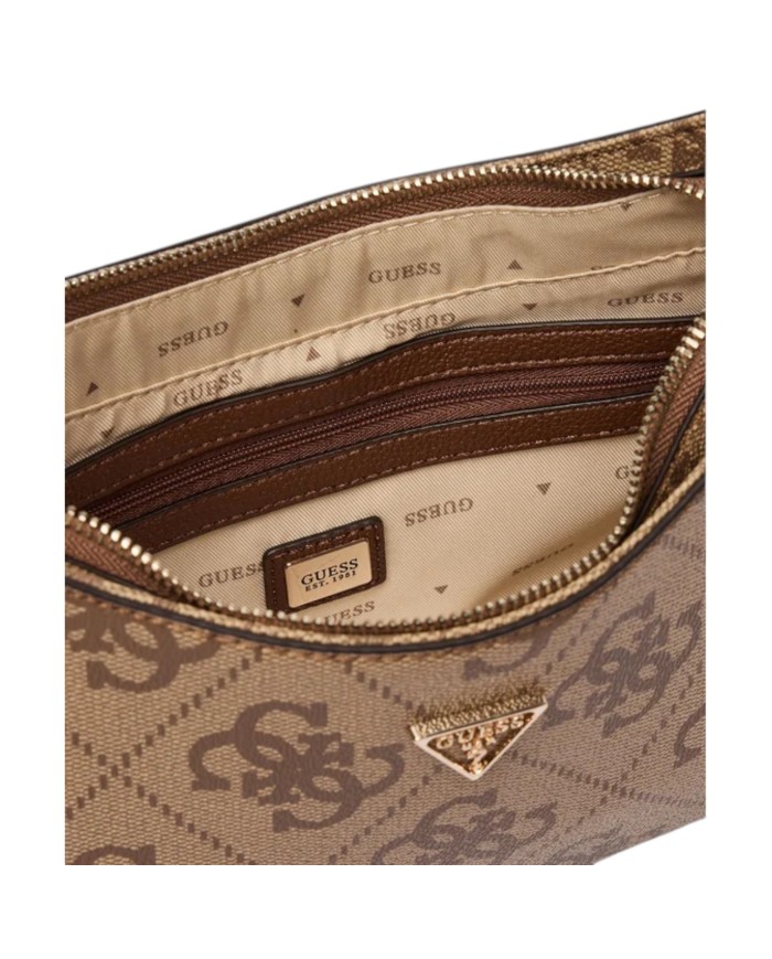 Tracolla Donna Guess Noelle II 4G Maxi Logo Leather Latte