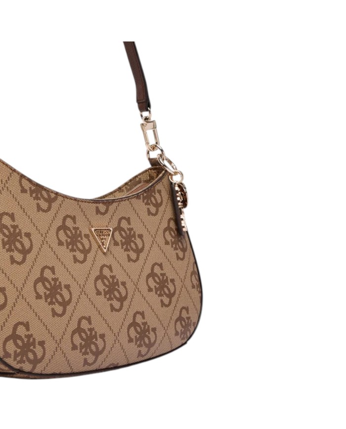 Tracolla Donna Guess Noelle II 4G Maxi Logo Leather Latte