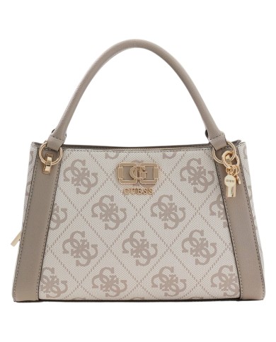 Borsa Donna Guess Karnilla Con Tracolla 4G Maxi Logo Leather Taupe