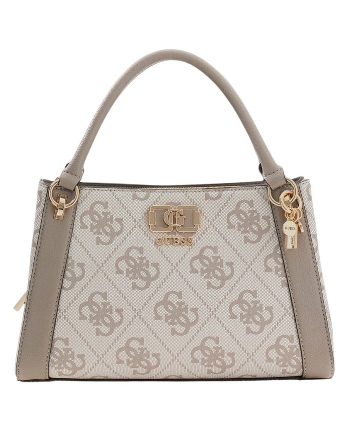 Borsa Donna Guess Karnilla Con Tracolla 4G Maxi Logo Leather Taupe
