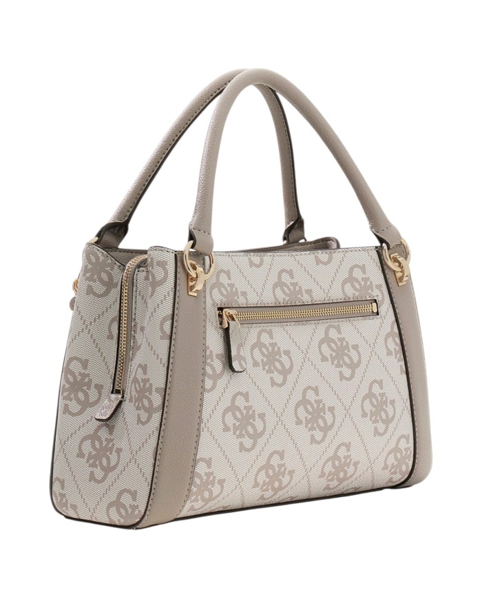 Borsa Donna Guess Karnilla Con Tracolla 4G Maxi Logo Leather Taupe