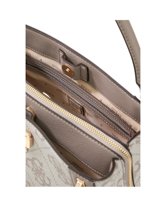 Borsa Donna Guess Karnilla Con Tracolla 4G Maxi Logo Leather Taupe