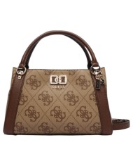 Borsa Donna Guess Karnilla Con Tracolla 4G Maxi Logo Leather Latte Beige