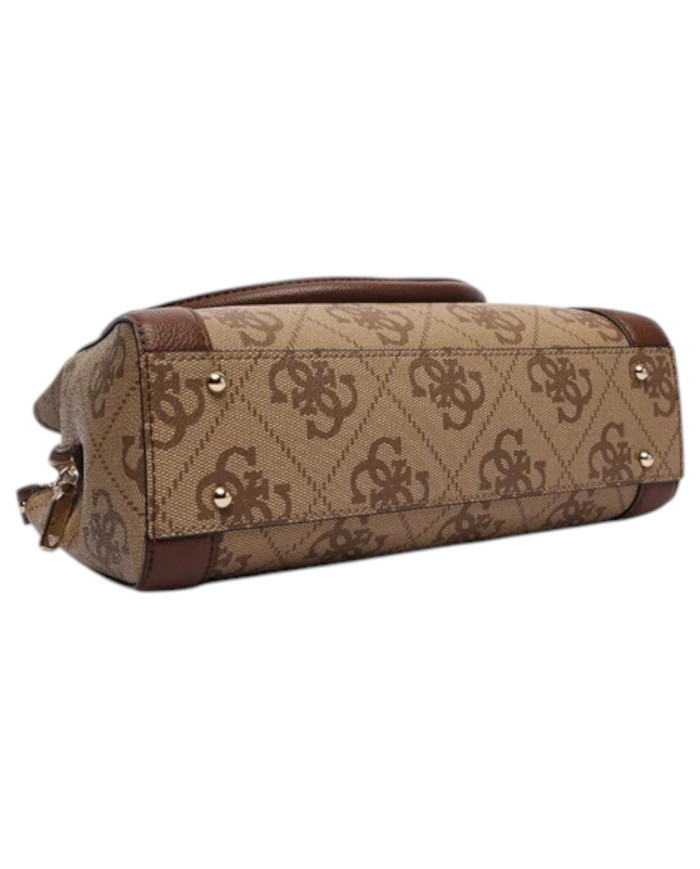 Borsa Donna Guess Karnilla Con Tracolla 4G Maxi Logo Leather Latte Beige