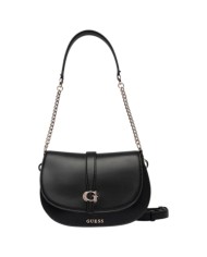 Tracolla Donna Guess Carrie Fibbia G Logo Leather Black