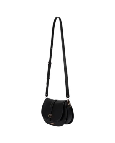 Tracolla Donna Guess Carrie Fibbia G Logo Leather Black