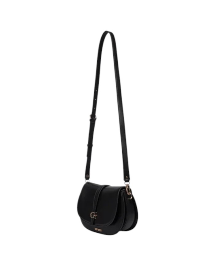 Tracolla Donna Guess Carrie Fibbia G Logo Leather Black