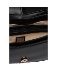 Tracolla Donna Guess Carrie Fibbia G Logo Leather Black