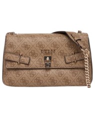 Tracolla Donna Guess Yesba 4G Logo Leather Latte Beige