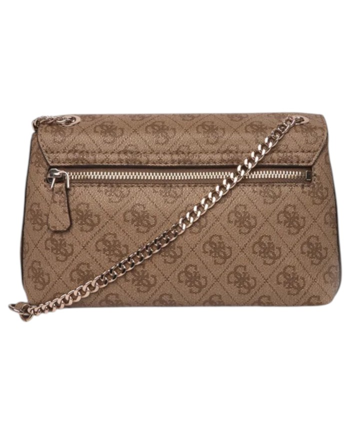 Tracolla Donna Guess Yesba 4G Logo Leather Latte Beige
