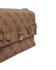 Tracolla Donna Guess Yesba 4G Logo Leather Latte Beige