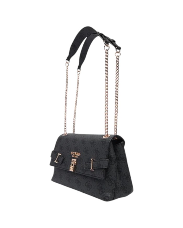 Tracolla Donna Guess Yesba 4G Logo Leather Coal Black