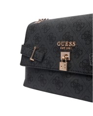 Tracolla Donna Guess Yesba 4G Logo Leather Coal Black