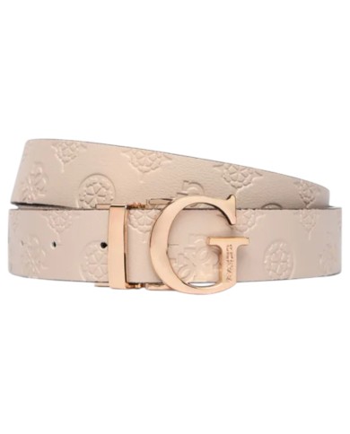 Cintura Donna Guess 4G Logo Peony Reversibile Leather Black Taupe