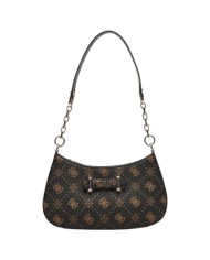 Tracolla Donna Guess Carrie 4G Logo Peony Leather Espresso Brown