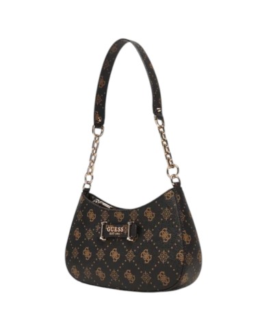 Tracolla Donna Guess Carrie 4G Logo Peony Leather Espresso Brown