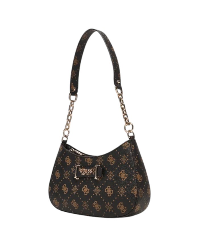 Tracolla Donna Guess Carrie 4G Logo Peony Leather Espresso Brown