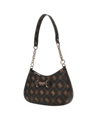 Tracolla Donna Guess Carrie 4G Logo Peony Leather Espresso Brown