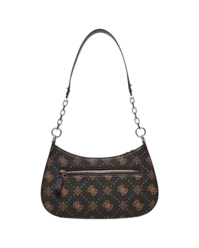 Tracolla Donna Guess Carrie 4G Logo Peony Leather Espresso Brown