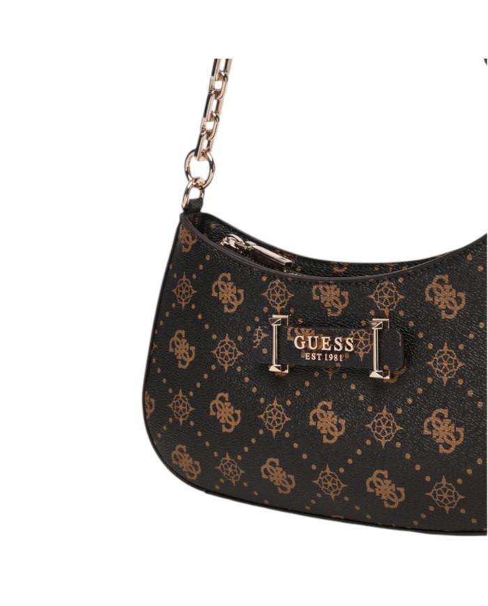 Tracolla Donna Guess Carrie 4G Logo Peony Leather Espresso Brown