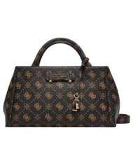 Borsa Donna Guess Carrie 4G Logo Con Tracolla Leather Espresso Brown
