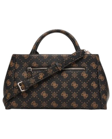 Borsa Donna Guess Carrie 4G Logo Con Tracolla Leather Espresso Brown