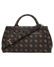 Borsa Donna Guess Carrie 4G Logo Con Tracolla Leather Espresso Brown