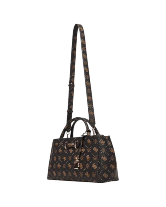 Borsa Donna Guess Carrie 4G Logo Con Tracolla Leather Espresso Brown