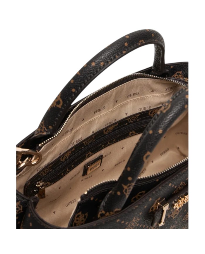 Borsa Donna Guess Carrie 4G Logo Con Tracolla Leather Espresso Brown