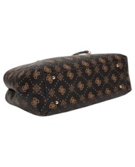 Borsa Donna Guess Carrie 4G Logo Con Tracolla Leather Espresso Brown