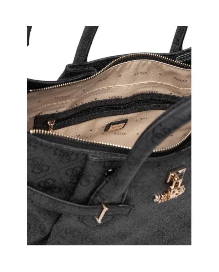 Borsa Donna Guess Yesba 4G Logo Con Tracolla Leather Coal Black