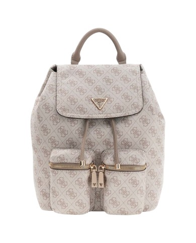 Zaino Guess Donna Manhattan II 4G Logo Double Pockets Leather Dark Taupe