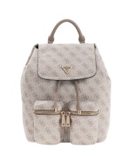 Zaino Guess Donna Manhattan II 4G Logo Double Pockets Leather Dark Taupe