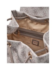 Zaino Guess Donna Manhattan II 4G Logo Double Pockets Leather Dark Taupe
