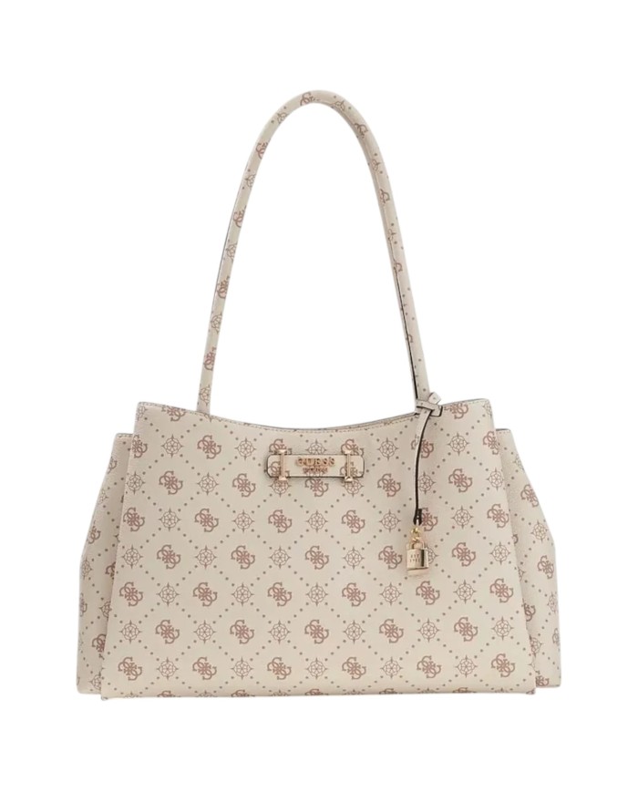 Shopper Guess Donna Carrie 4G Logo Peony Leather Vanilla Cream