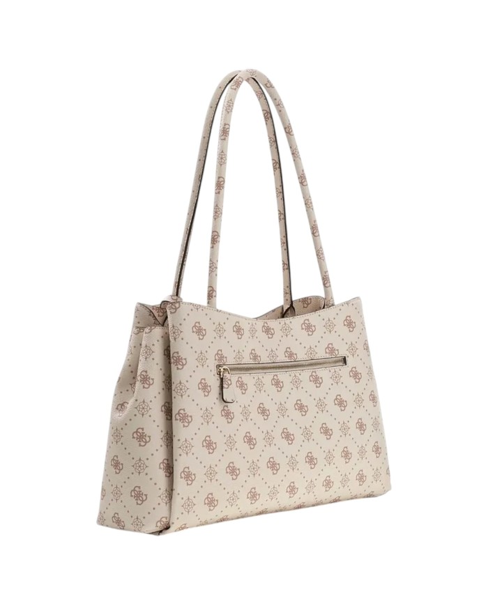 Shopper Guess Donna Carrie 4G Logo Peony Leather Vanilla Cream