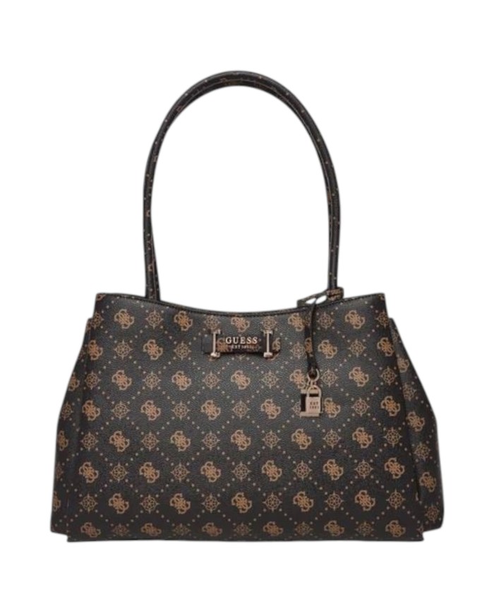 Shopper Guess Donna Carrie 4G Logo Peony Leather Espresso Brown