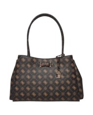 Shopper Guess Donna Carrie 4G Logo Peony Leather Espresso Brown