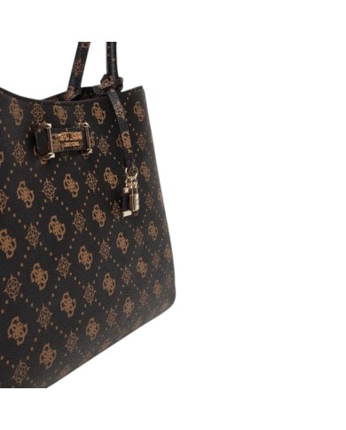 Shopper Guess Donna Carrie 4G Logo Peony Leather Espresso Brown