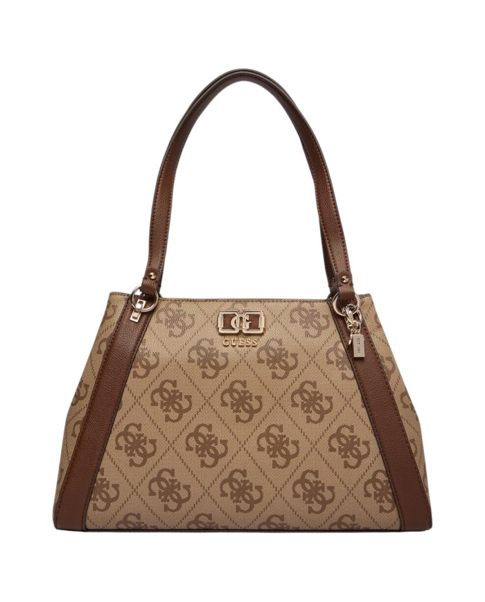Shopper Guess Donna Karnilla 4G Maxi Logo Leather Latte Beige