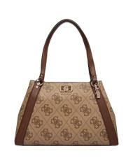 Shopper Guess Donna Karnilla 4G Maxi Logo Leather Latte Beige