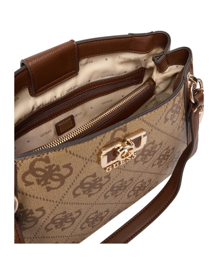 Shopper Guess Donna Karnilla 4G Maxi Logo Leather Latte Beige