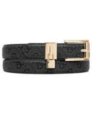 Cintura Donna Guess Yesba 4G Logo Leather Coal Black