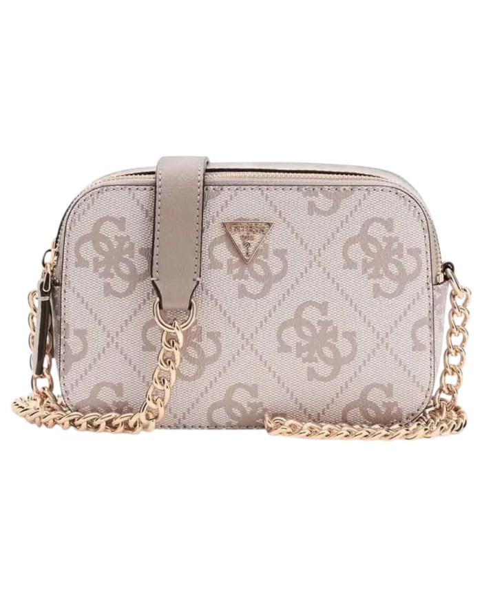Tracolla Donna Guess Noelle II 4G Maxi Logo Leather Dark Taupe